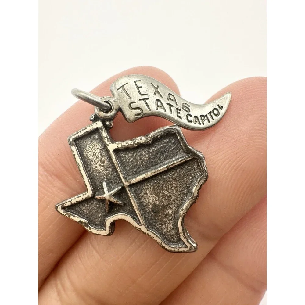 Vintage Sterling Silver Texas State Charm